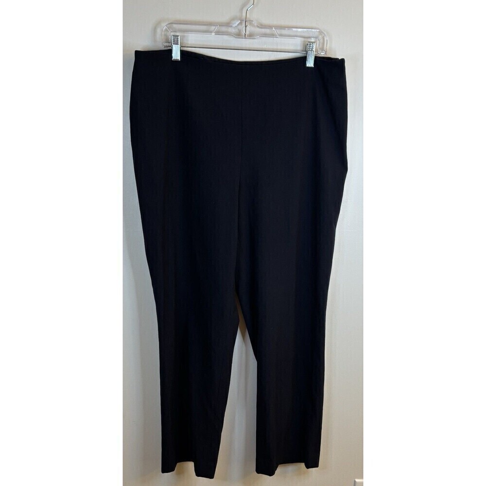 TALBOTS Classic Side Zip Pants Women 16 Navy Straight Leg High Rise Ankle Work